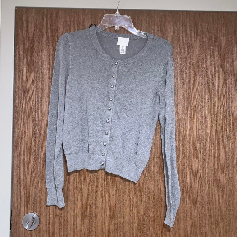 Womens Medium Carina Button Up Knitted Cardigan Grey